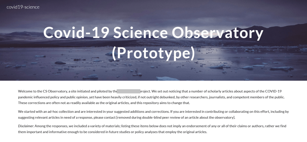 An observatory for post-publication reviews of Covid-19&nbsp;science